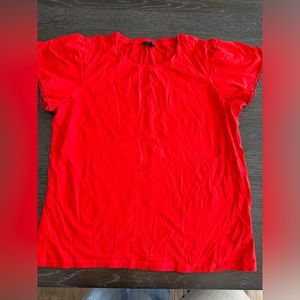 Ann Taylor XL red t shirt with embellished sleeves. Never worn.